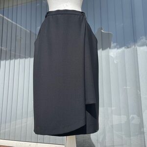 Armani Collezioni Black Wool Wrap Skirt Size 44